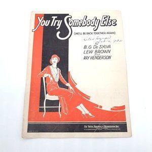 Vintage Sheet Music 1931 You Try Somebody Else